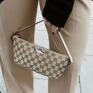 Gucci Beige GG Monogram Pochette Bag
